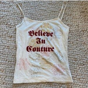 Juicy Couture Women's Cream Graphic Tank Top Large
